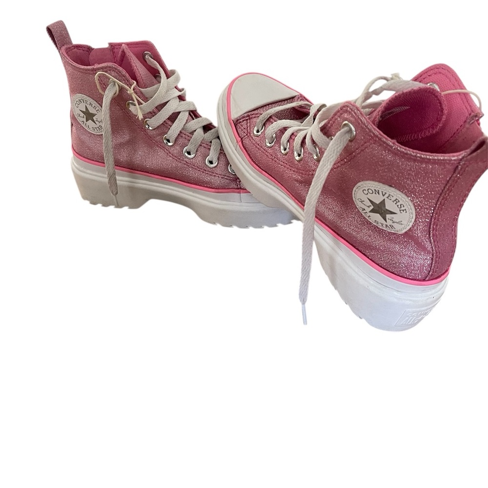 Converse Chuck Taylor All Star Lugged Lift Platform Metallic Pink High-Tops 3.5